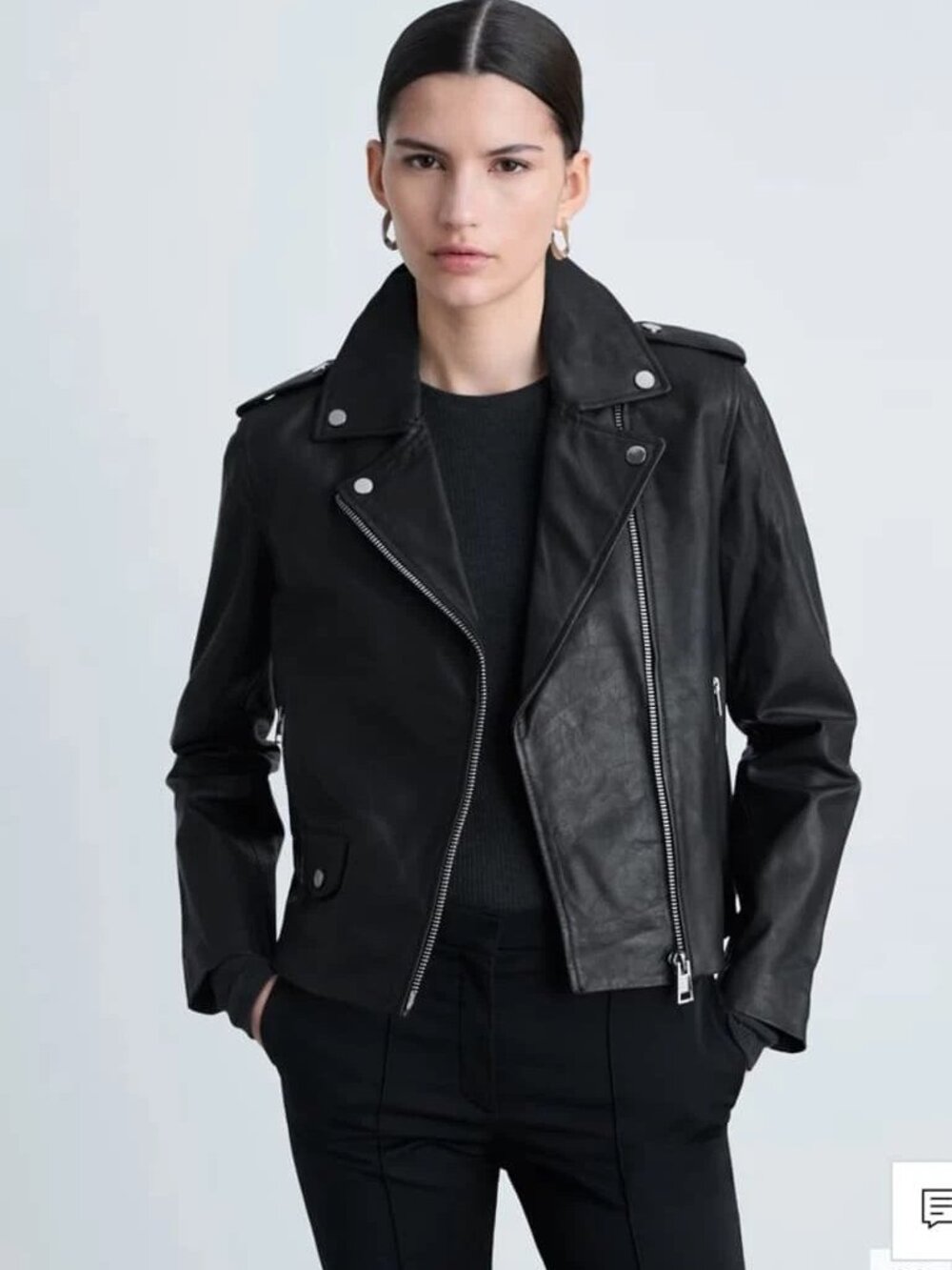 New  MANGO Leather Biker Jacket Size XS